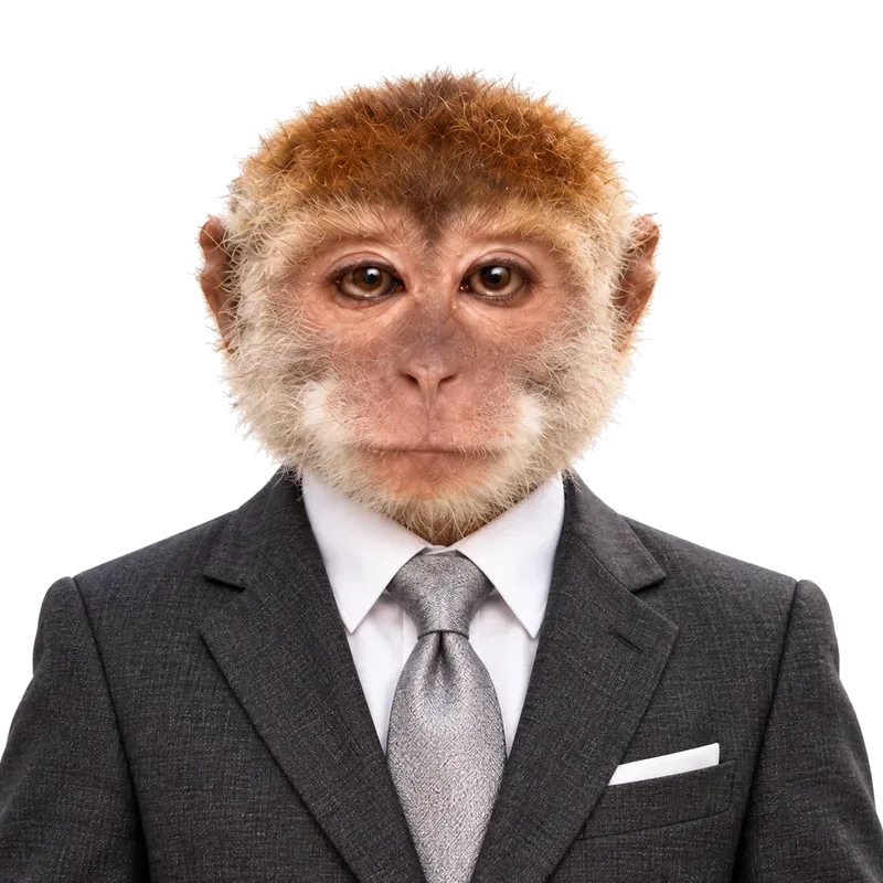 Portrait of MONK in a suit and silver tie